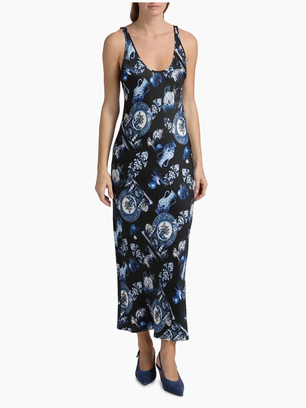 L'AGENCE Akiya Toile Tank Midi-Dress